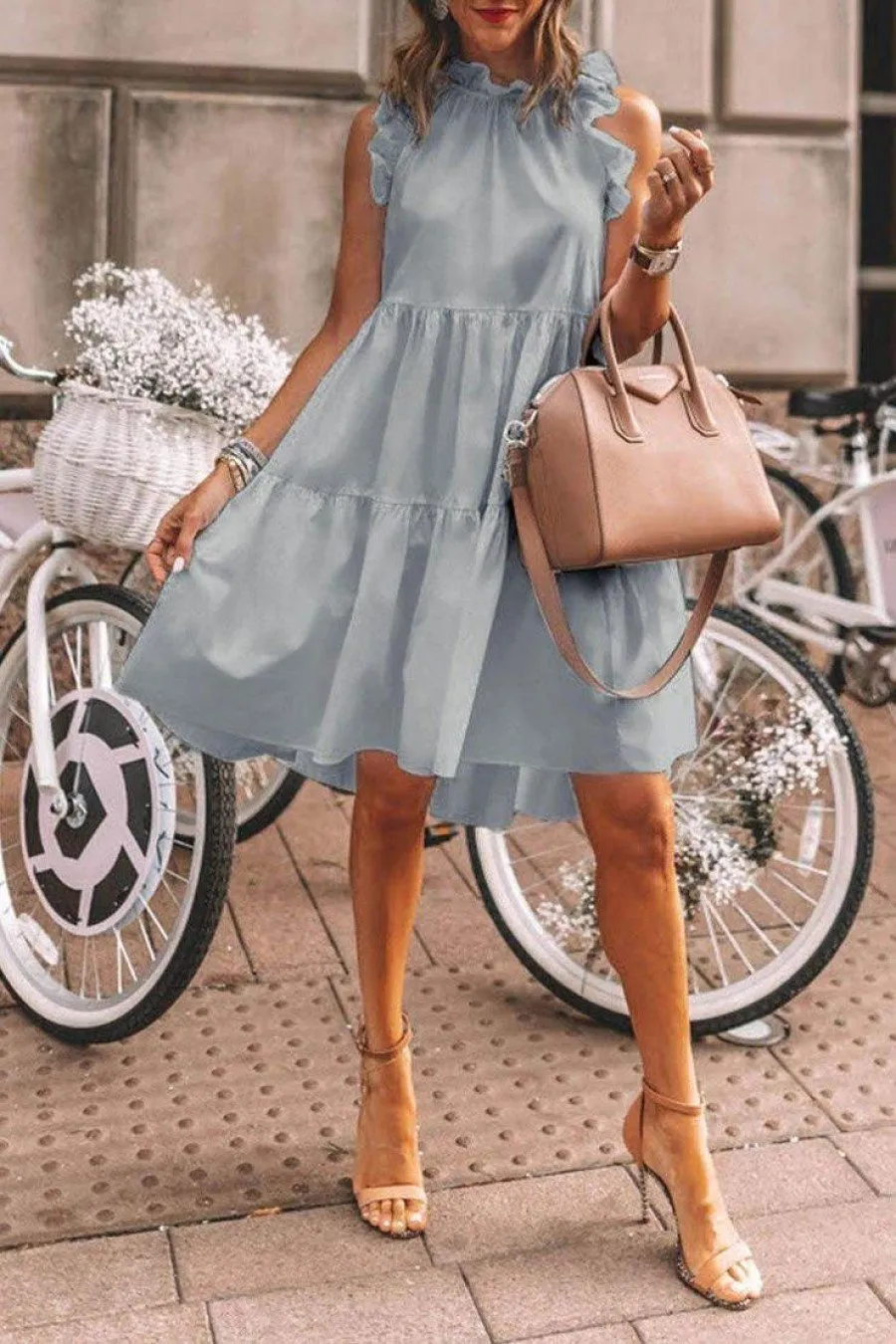 Casual Sleeveless Round Neck Dresses