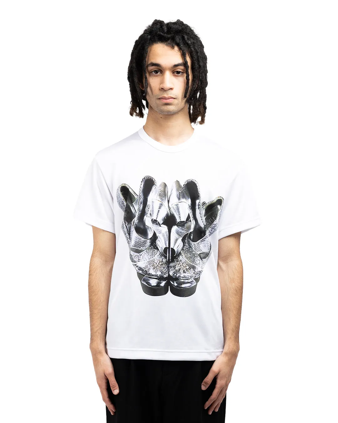 CDG Homme Plus PHT018-051 Graphic Print Shoe Tee White