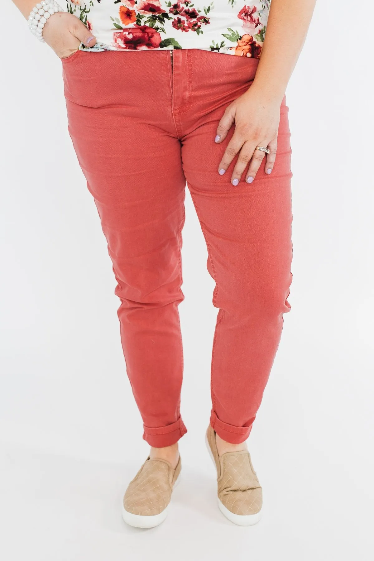 Celebrity Pink Skinny Jeans- Coral
