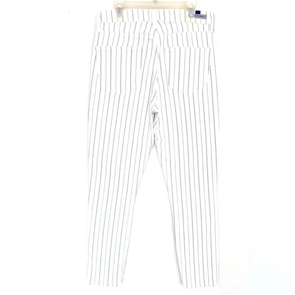 Citizens of Humanity White Pinstripe Rocket Stretch High Rise Skinny Jeans Women