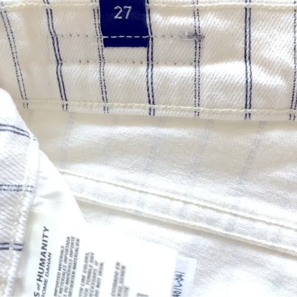 Citizens of Humanity White Pinstripe Rocket Stretch High Rise Skinny Jeans Women