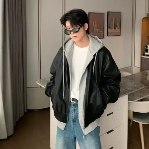 Classic-fit Leather Bomber Jacket