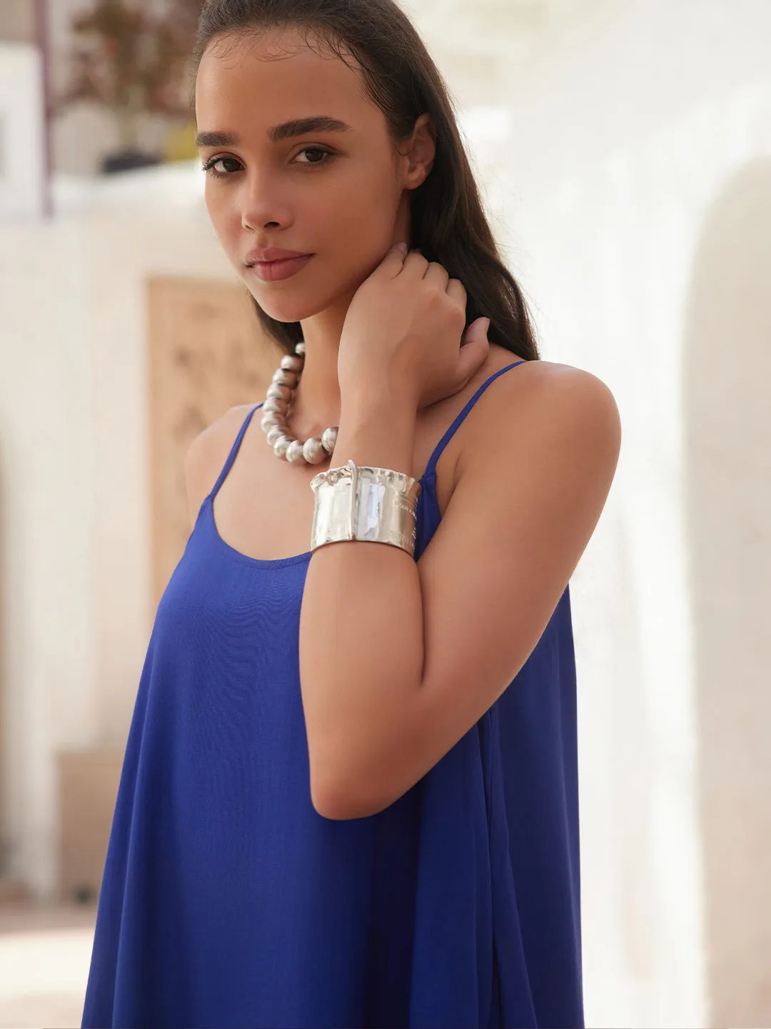 Cobalt Blue Biarritz Slip Dress