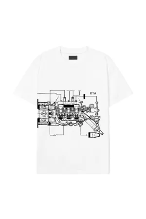 Colt T-Shirt - White Moto Diagram