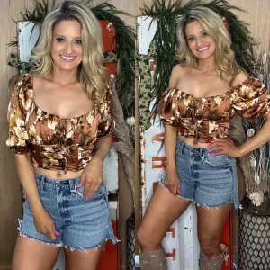 Copper Floral Top