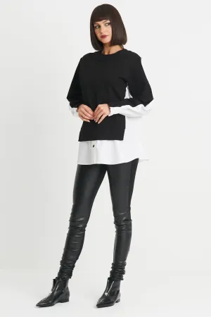 Cotton/Scuba Mixed Media Sweat Shirt