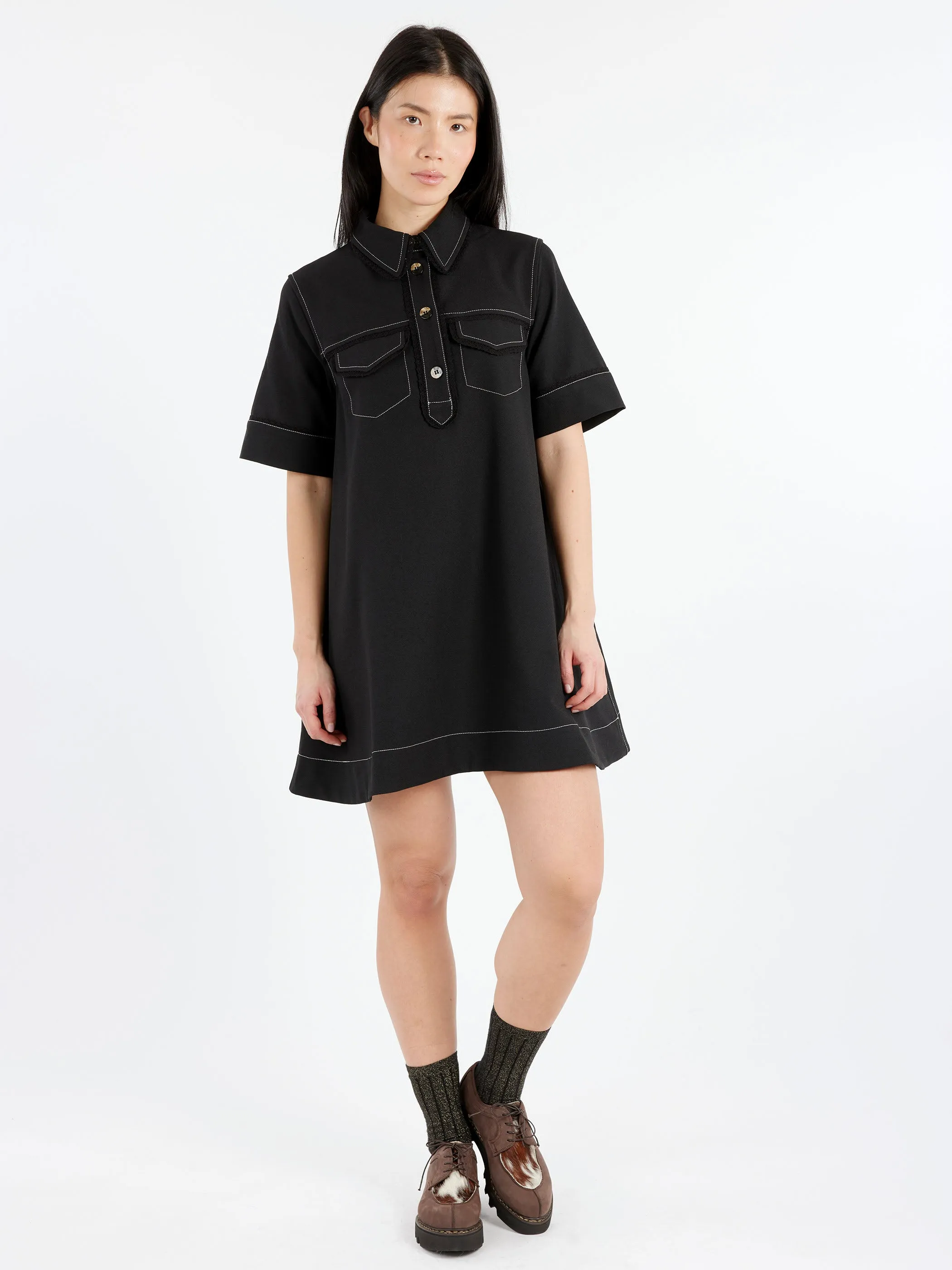 Crepe Mini Dress
