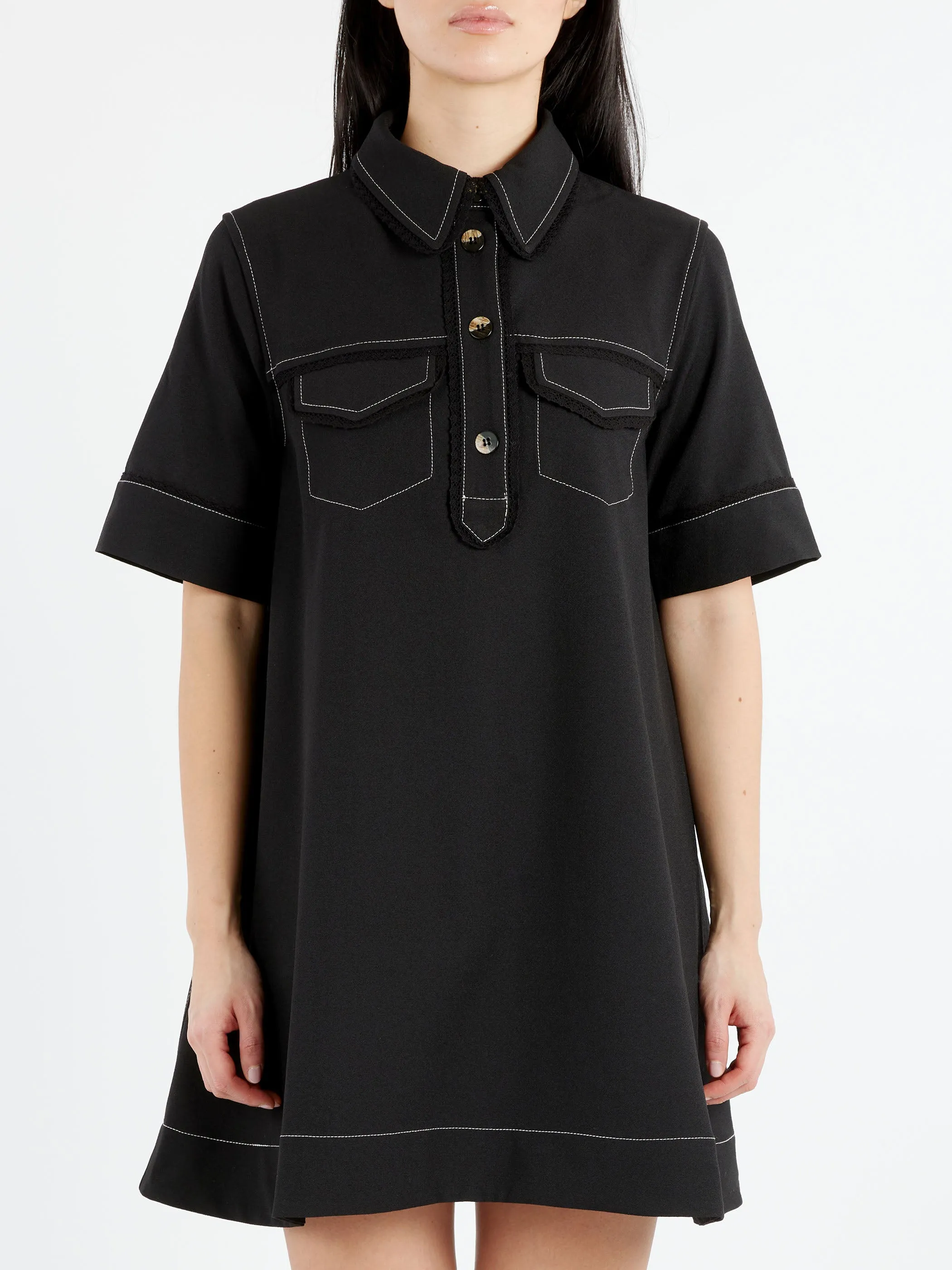 Crepe Mini Dress