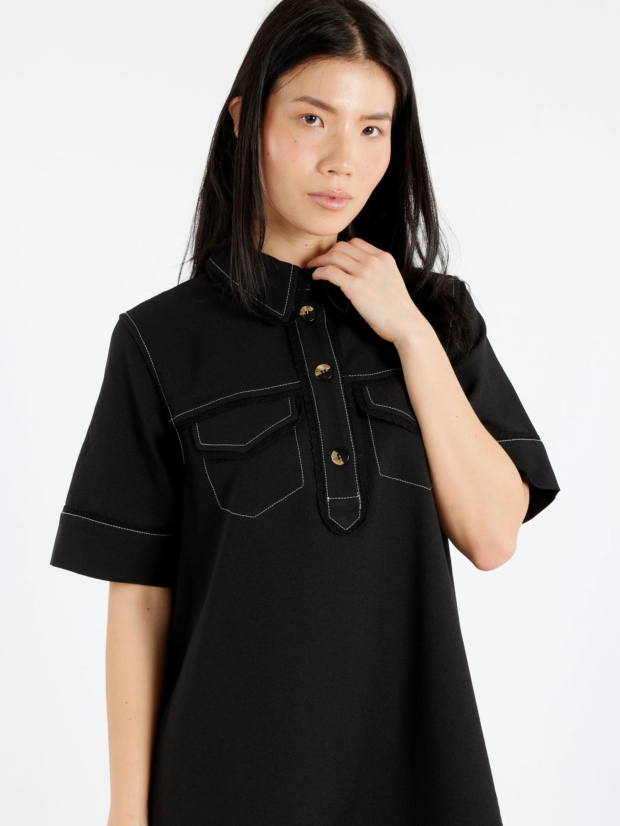 Crepe Mini Dress