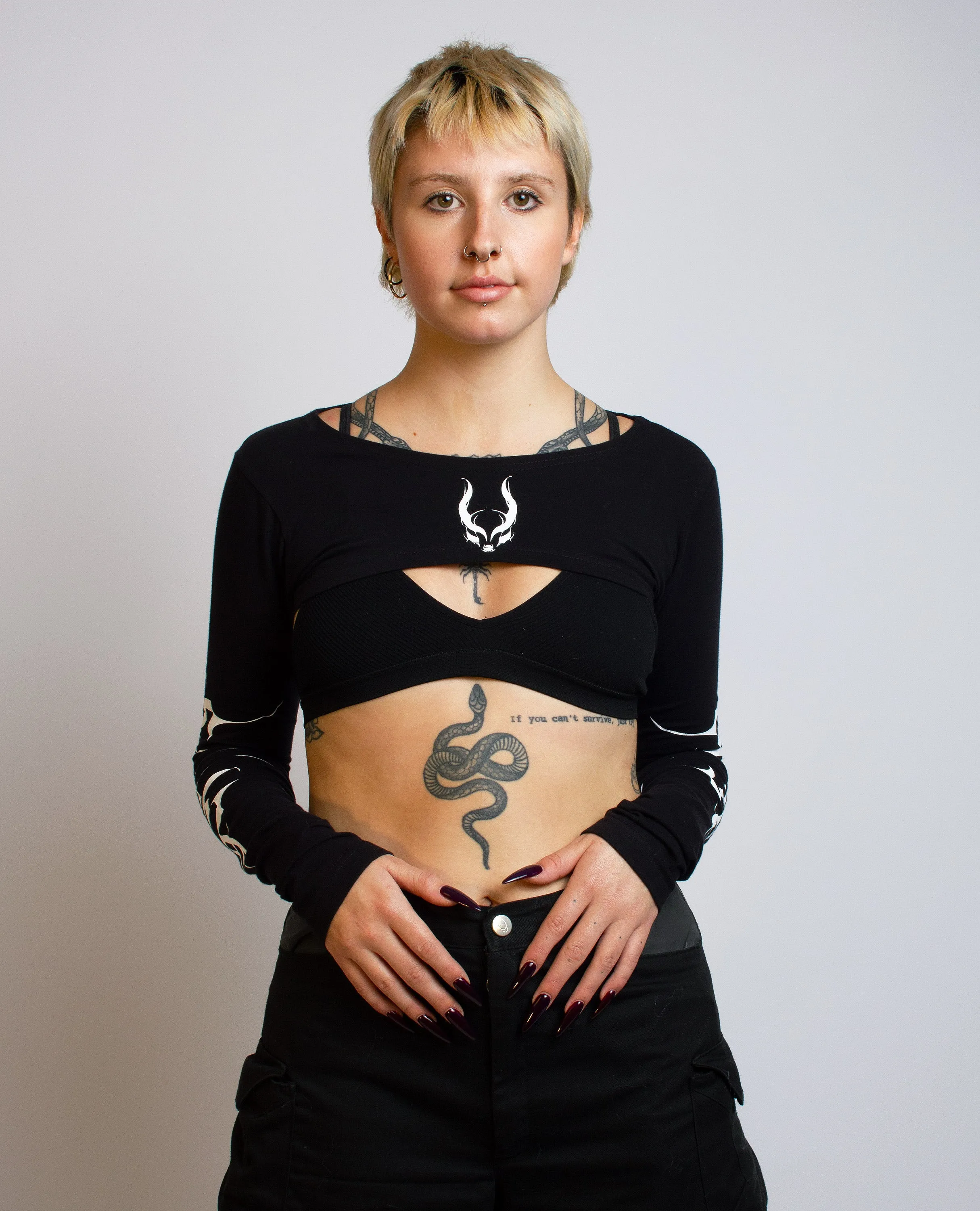 CROP LONG SLEEVE TOP CYBERLUX