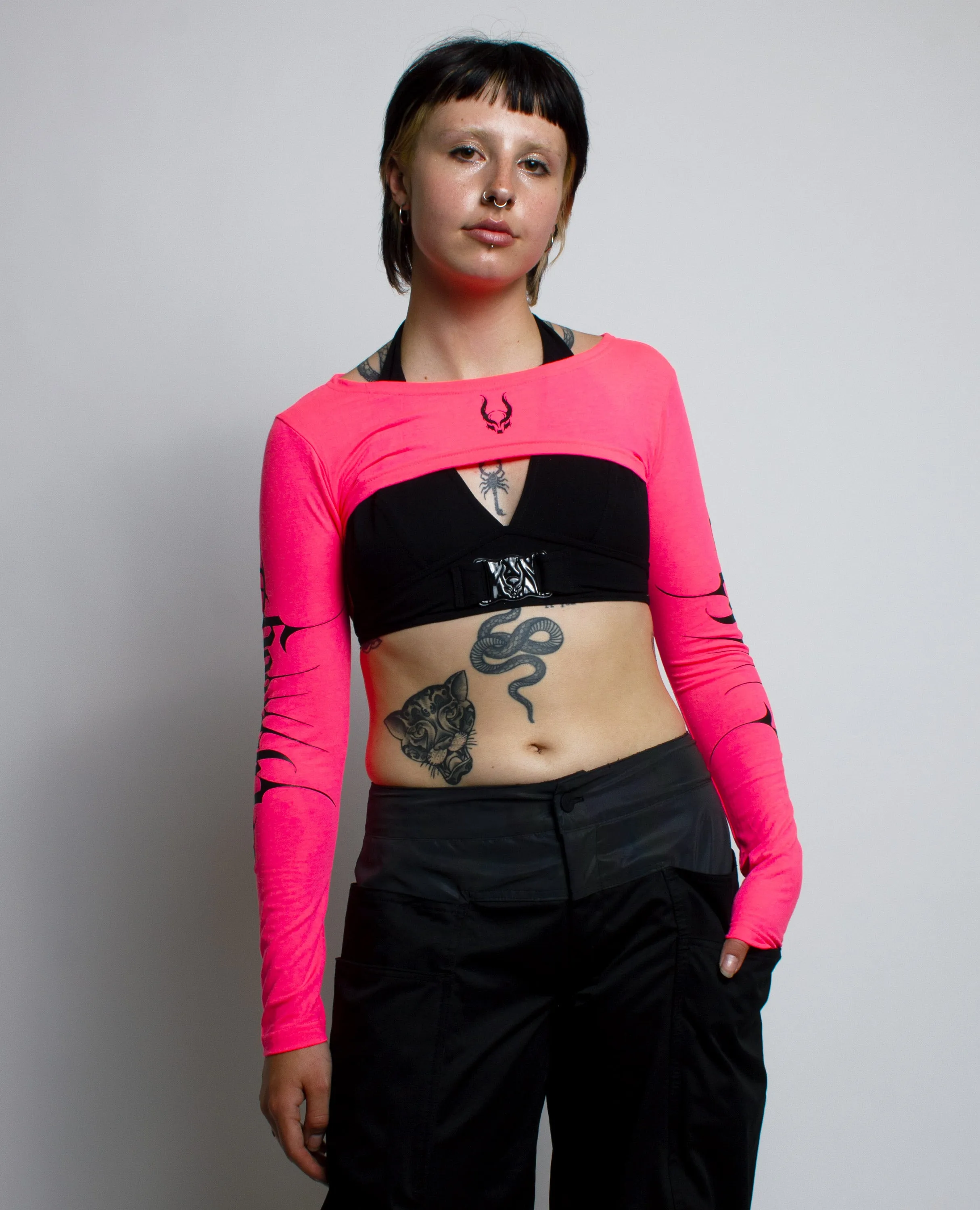 CROP LONG SLEEVE TOP CYBERLUX