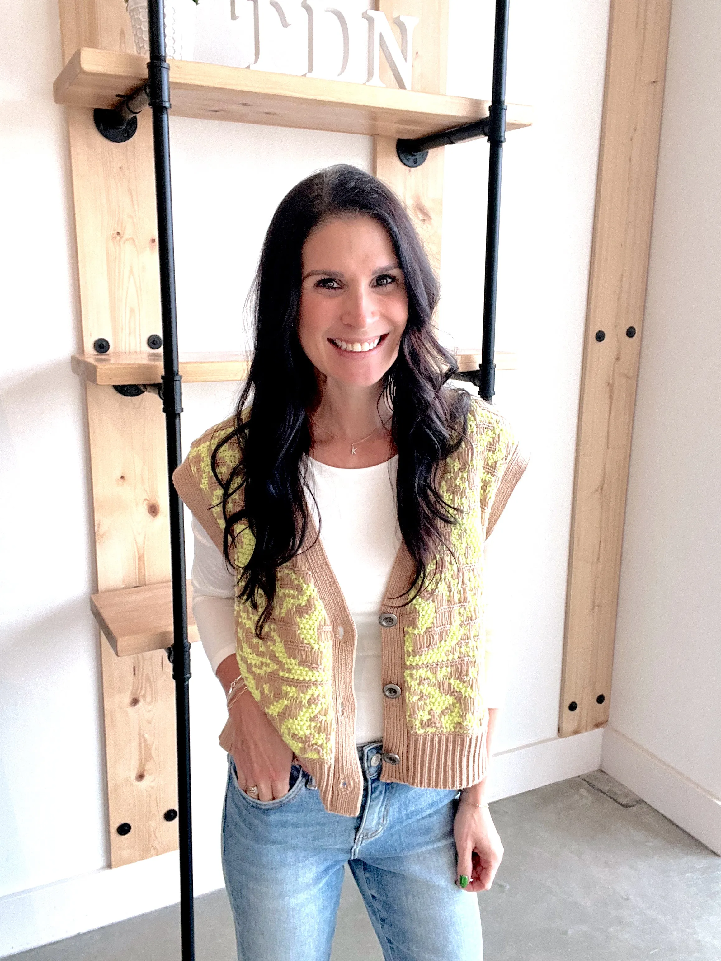 Crop Sweater Vest in Taupe
