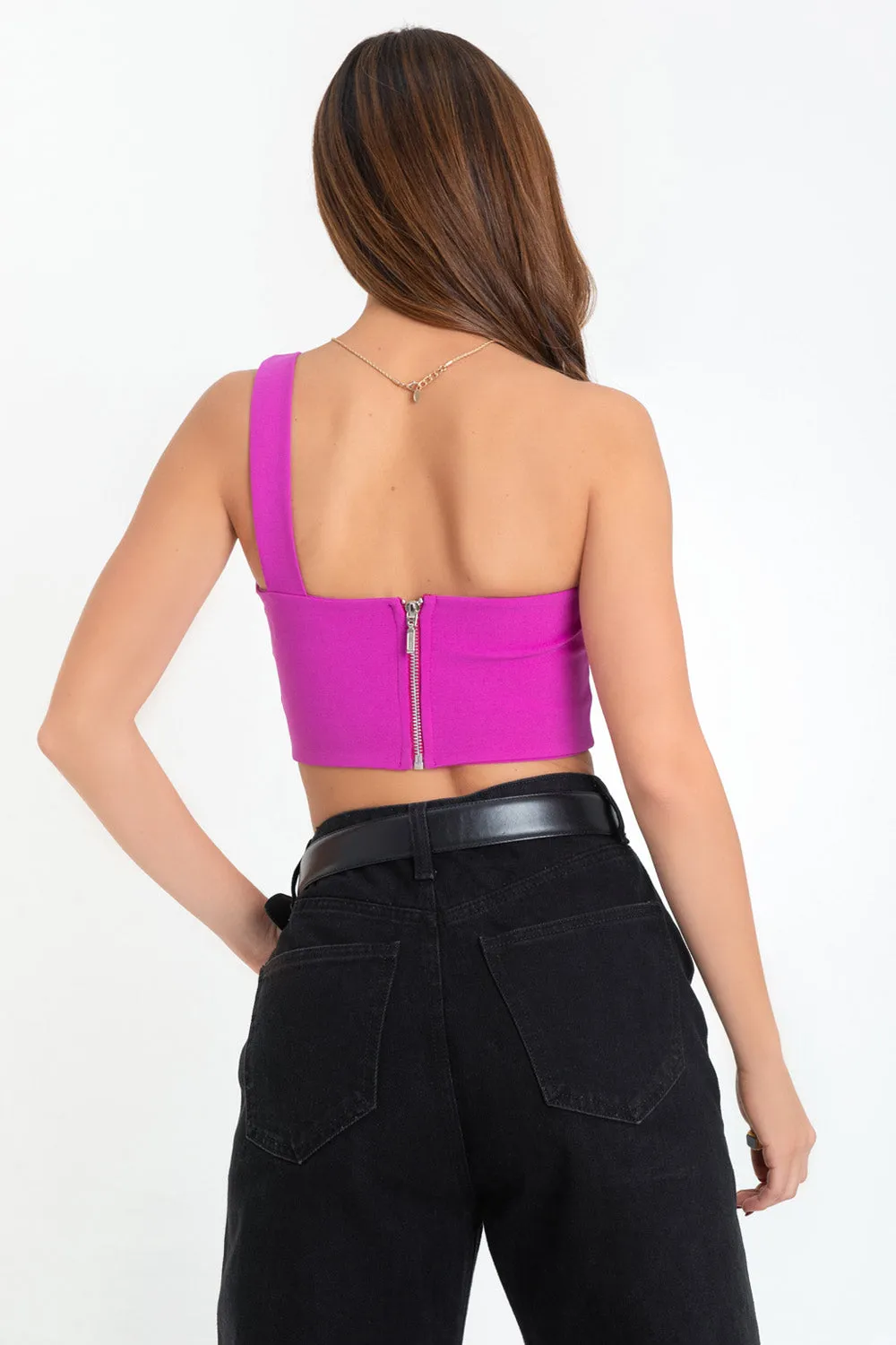 Crop top asimétrico un hombro