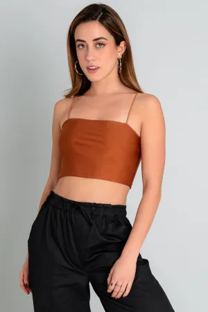 Crop top básico de tirantes elásticos