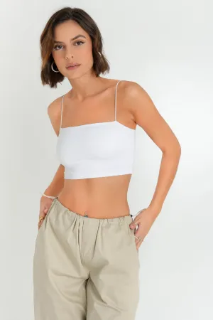 Crop top básico de tirantes elásticos