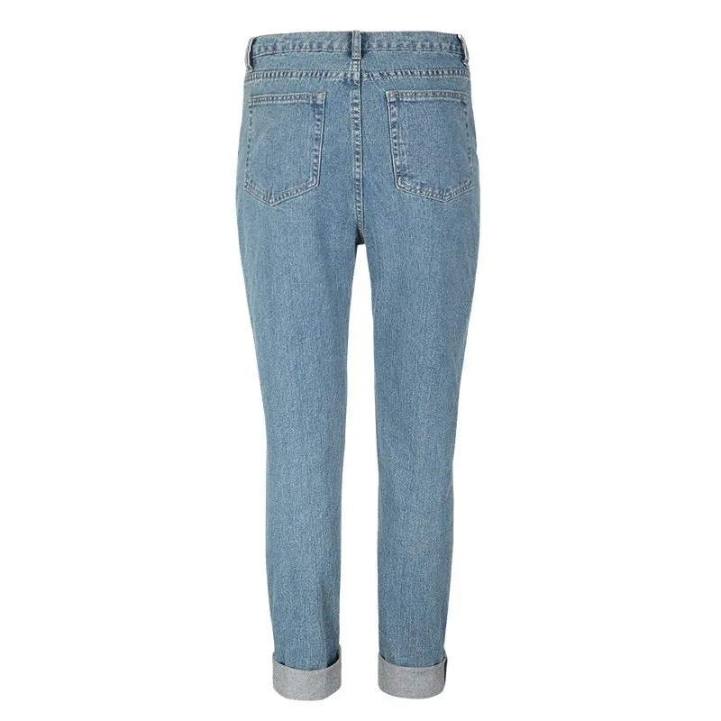Cuffed Hem High Waist Skinny Jeans