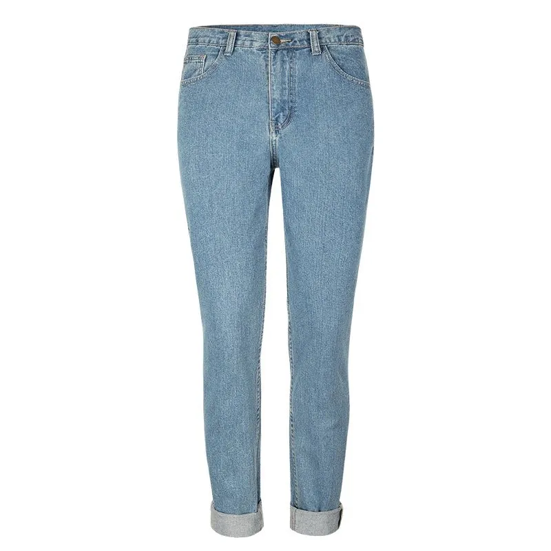 Cuffed Hem High Waist Skinny Jeans
