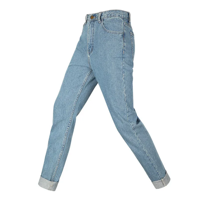 Cuffed Hem High Waist Skinny Jeans