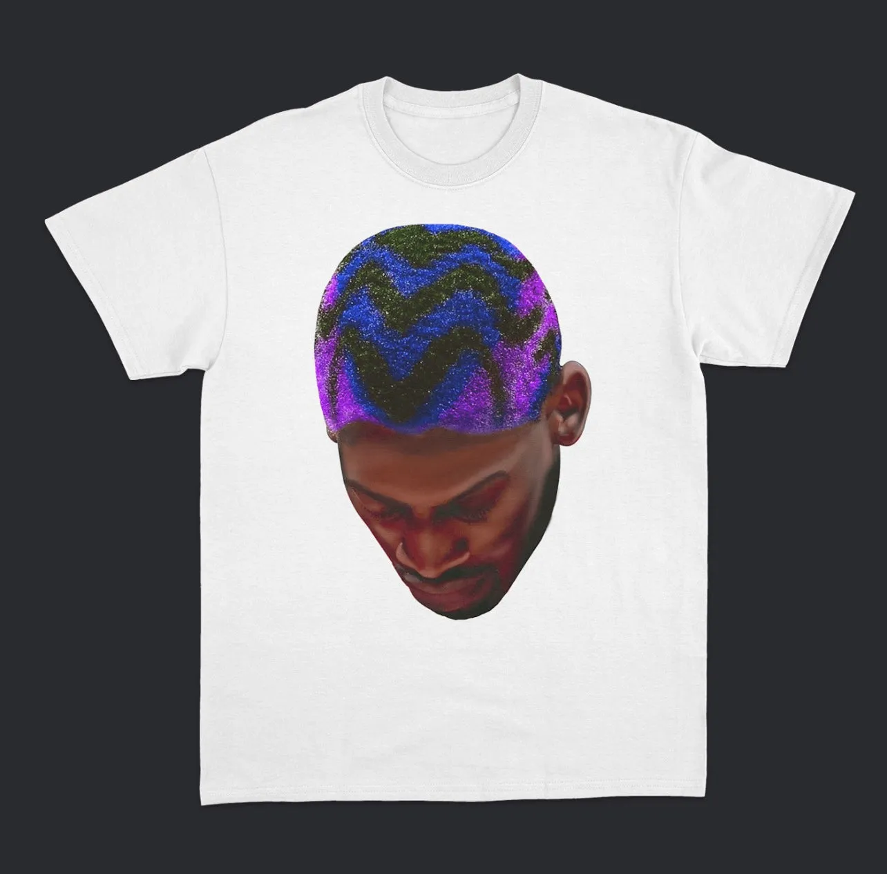 Dennis Rodman Blue Hair White Oversized T-shirt