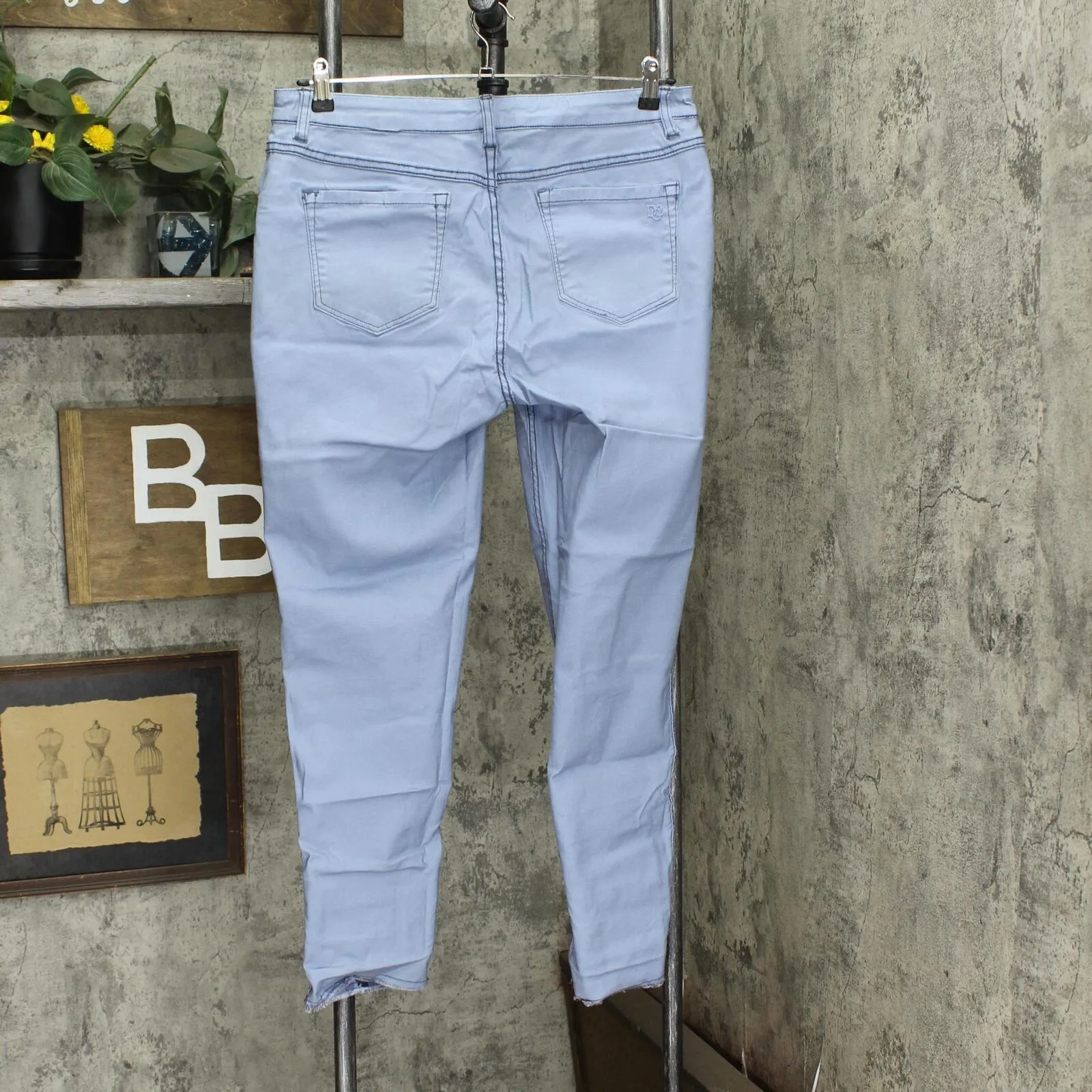 DG2 Womens Reversible Twill Pull On Skinny Jeans 728979 Blue Multi L