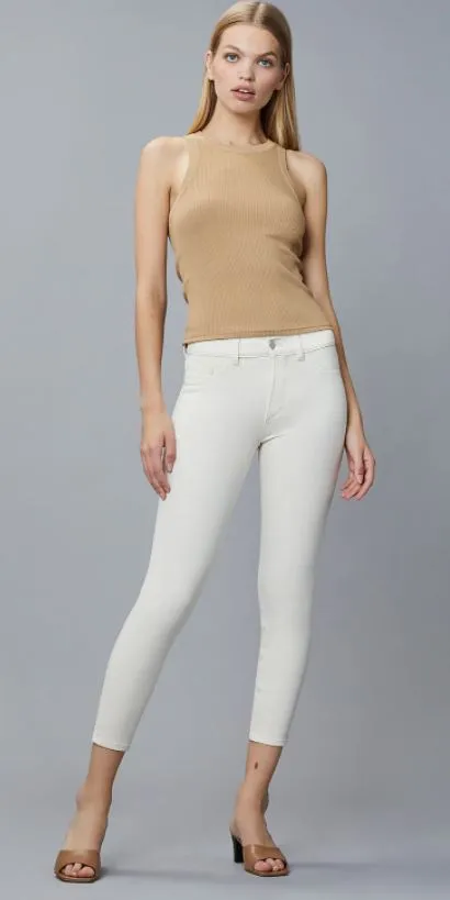 DL1961 Florence Skinny - Mid Rise Instasculpt Crop Vanilla