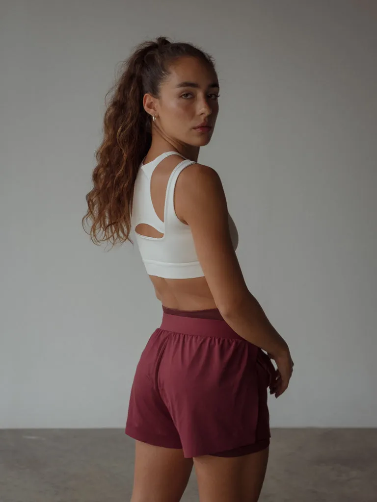 DOUBLE CROSS TOP  - SOFT WHITE