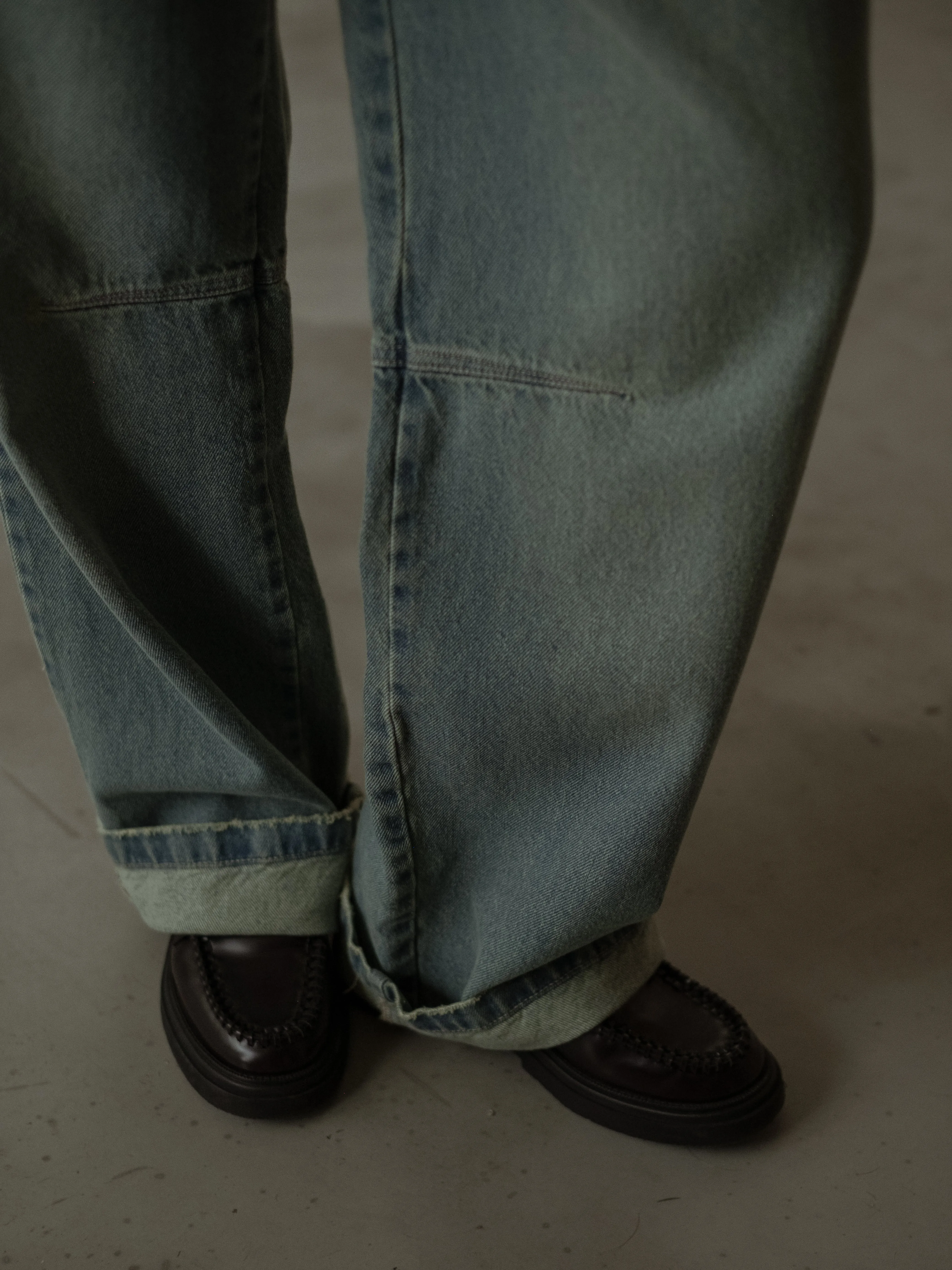 DOUBLE WAISTBAND JEAN  - DIRTY ICE BLUE