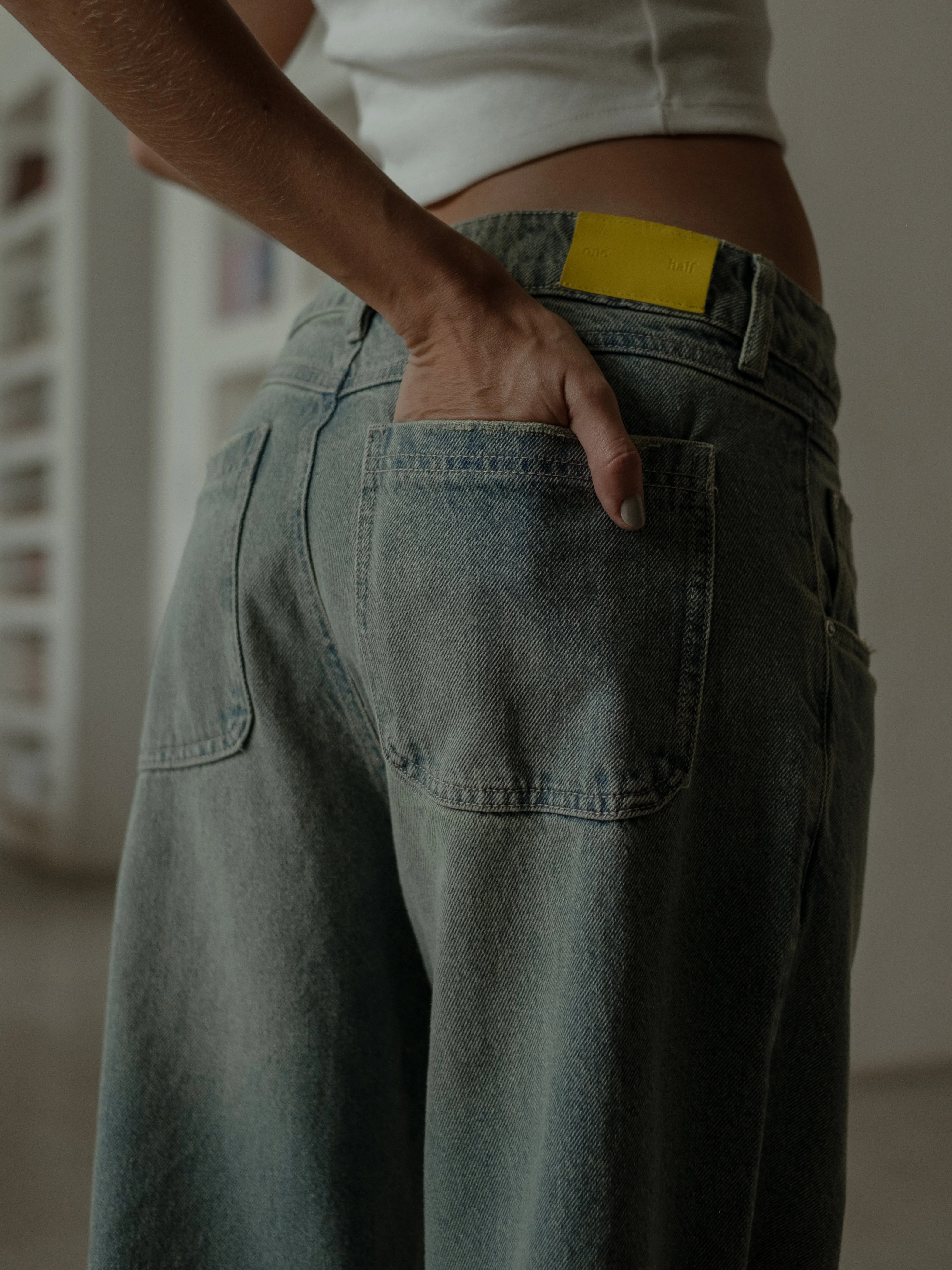 DOUBLE WAISTBAND JEAN  - DIRTY ICE BLUE