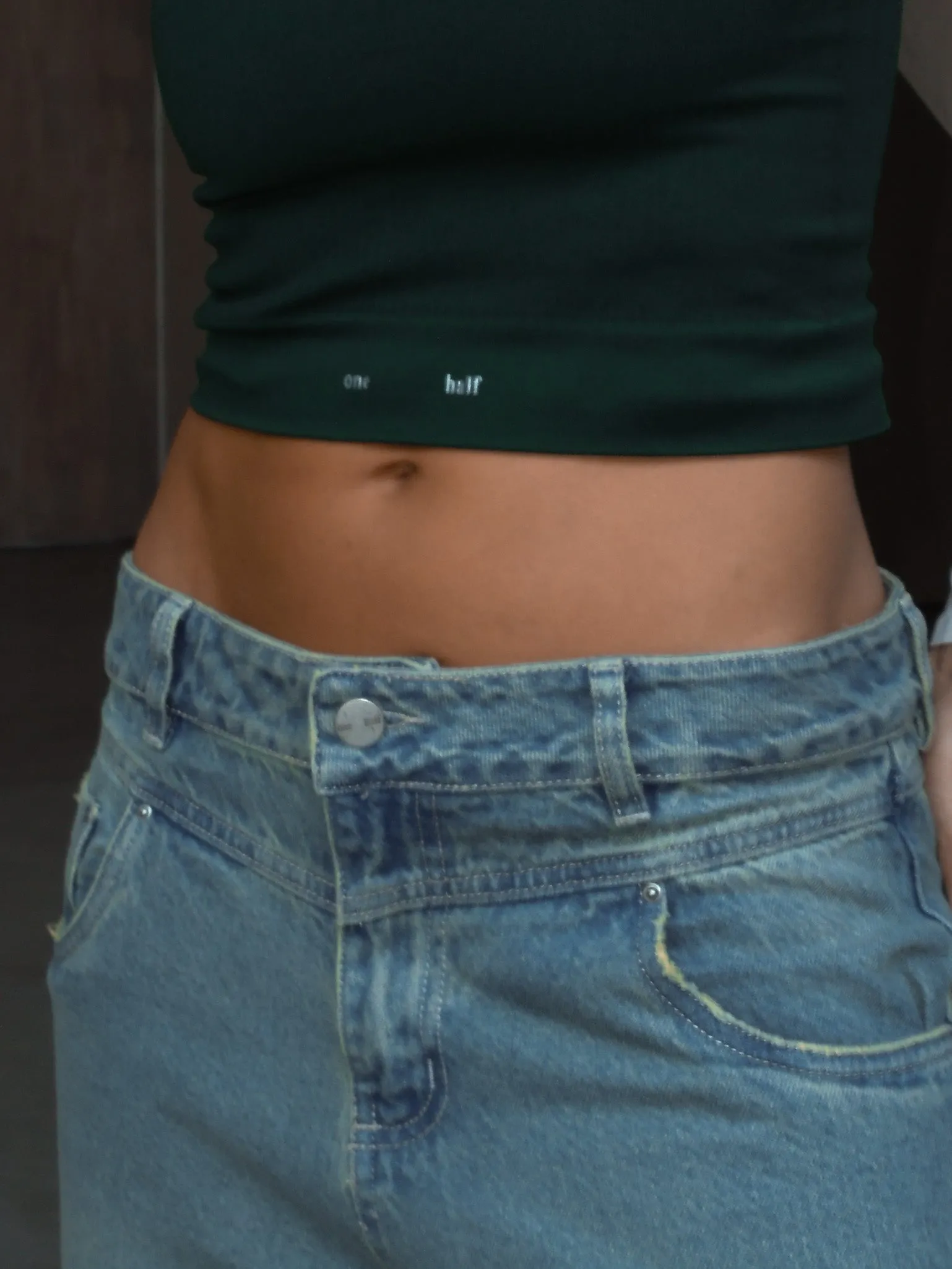 DOUBLE WAISTBAND JEAN  - DIRTY ICE BLUE