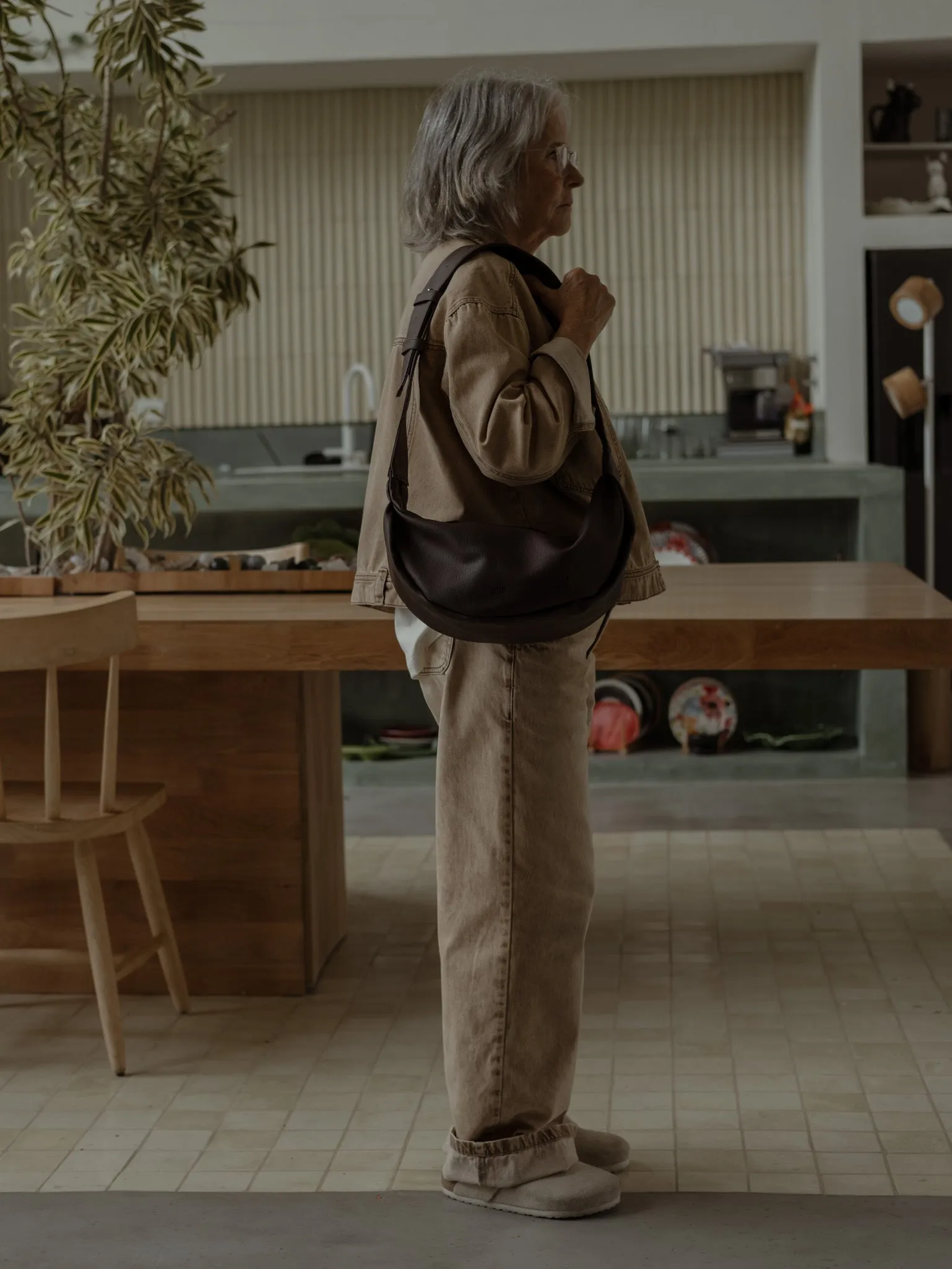 DOUBLE WAISTBAND JEAN  - DUNE SAND