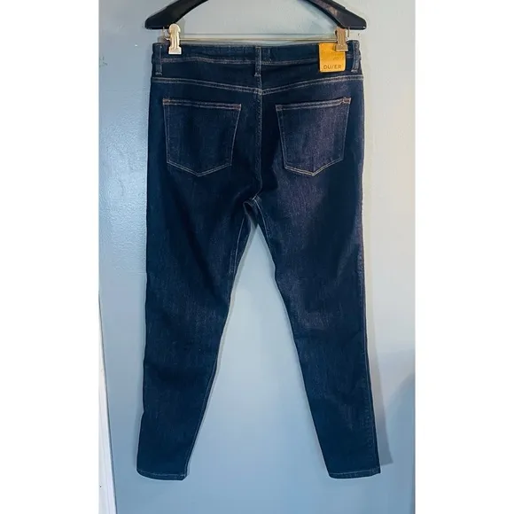 DUER Women’s Girlfriend Mid Rise Skinny Ankle Dark Denim Jeans Sz 31