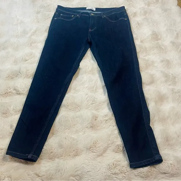 DUER Women’s Girlfriend Mid Rise Skinny Ankle Dark Denim Jeans Sz 31