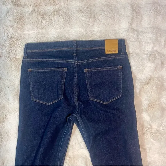 DUER Women’s Girlfriend Mid Rise Skinny Ankle Dark Denim Jeans Sz 31