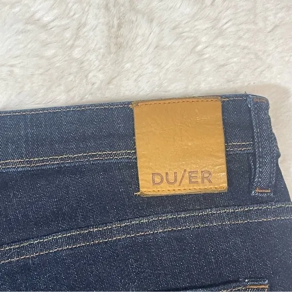 DUER Women’s Girlfriend Mid Rise Skinny Ankle Dark Denim Jeans Sz 31