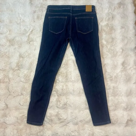 DUER Women’s Girlfriend Mid Rise Skinny Ankle Dark Denim Jeans Sz 31