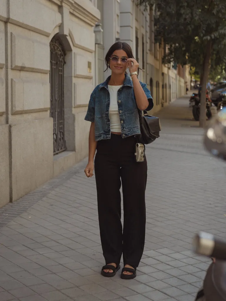 EASY RETRO PANT  - BLACK