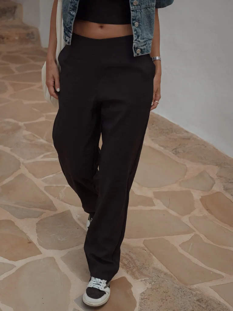 EASY RETRO PANT  - BLACK