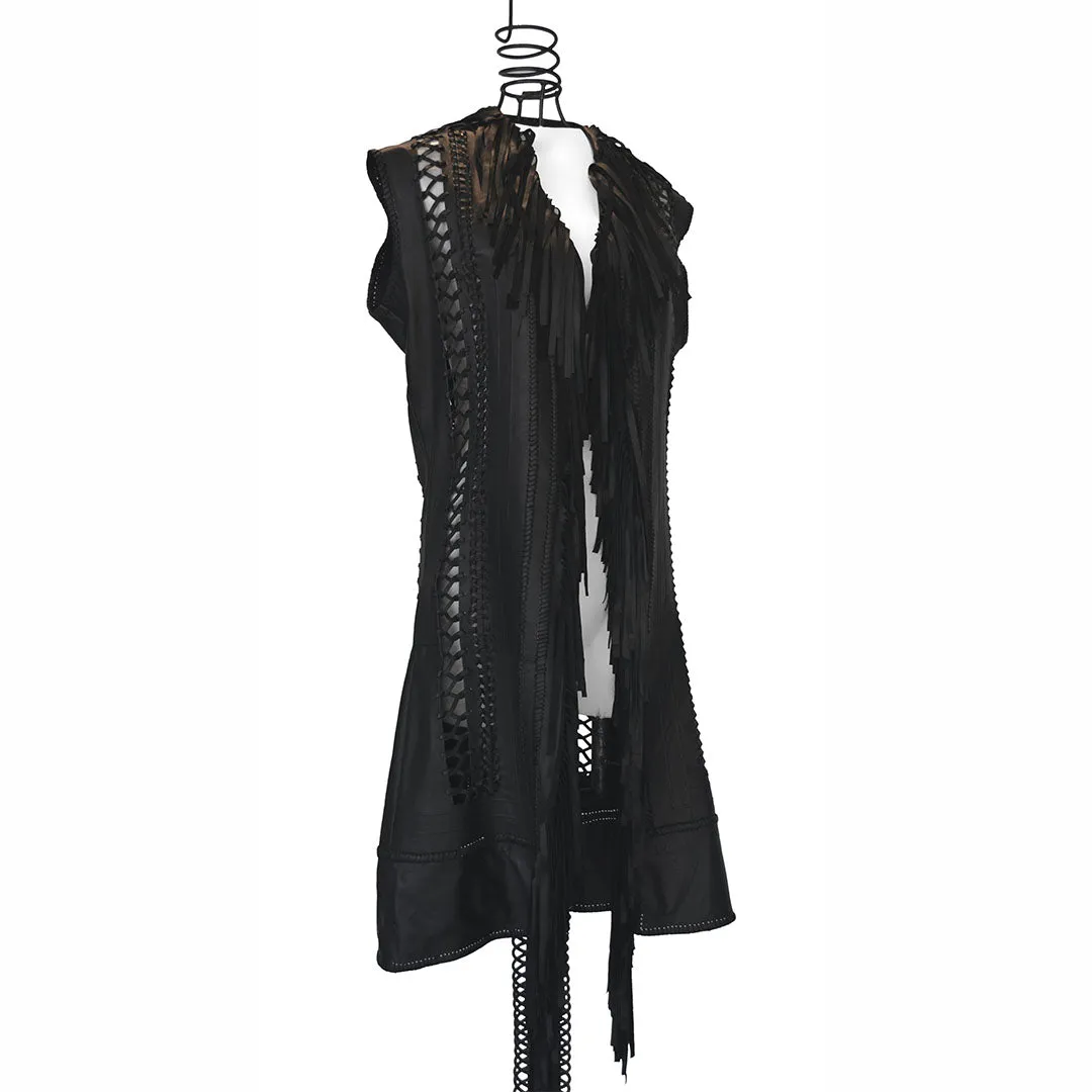EMPRESS LEXA | BLACK | LEATHER LONG VEST