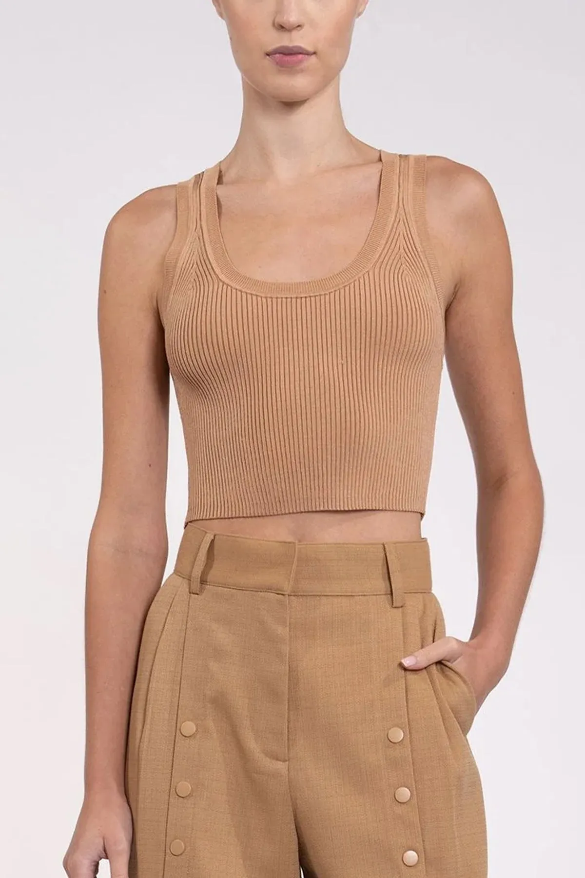 Eve Crop Top in Sand