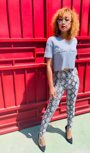 Fallon Aurielle Signature Classic Crop Top (Gray & Black)