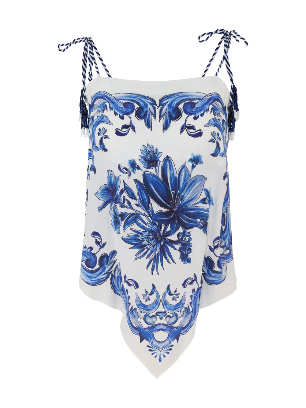 Farm Rio Off-White Garden Tiles Blouse