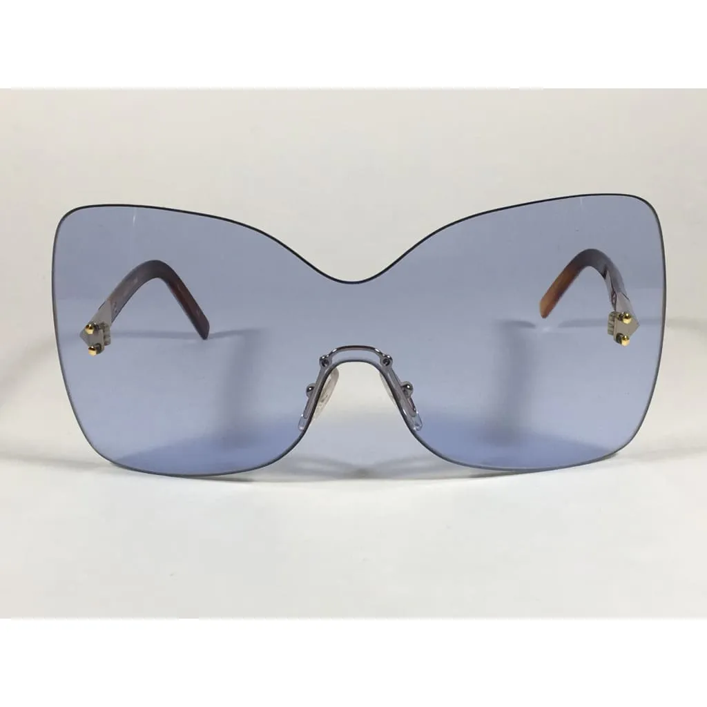 Fendi Runway Sunglasses Oversized Shield Butterfly Blue Lens Havana Frame FS5273 424