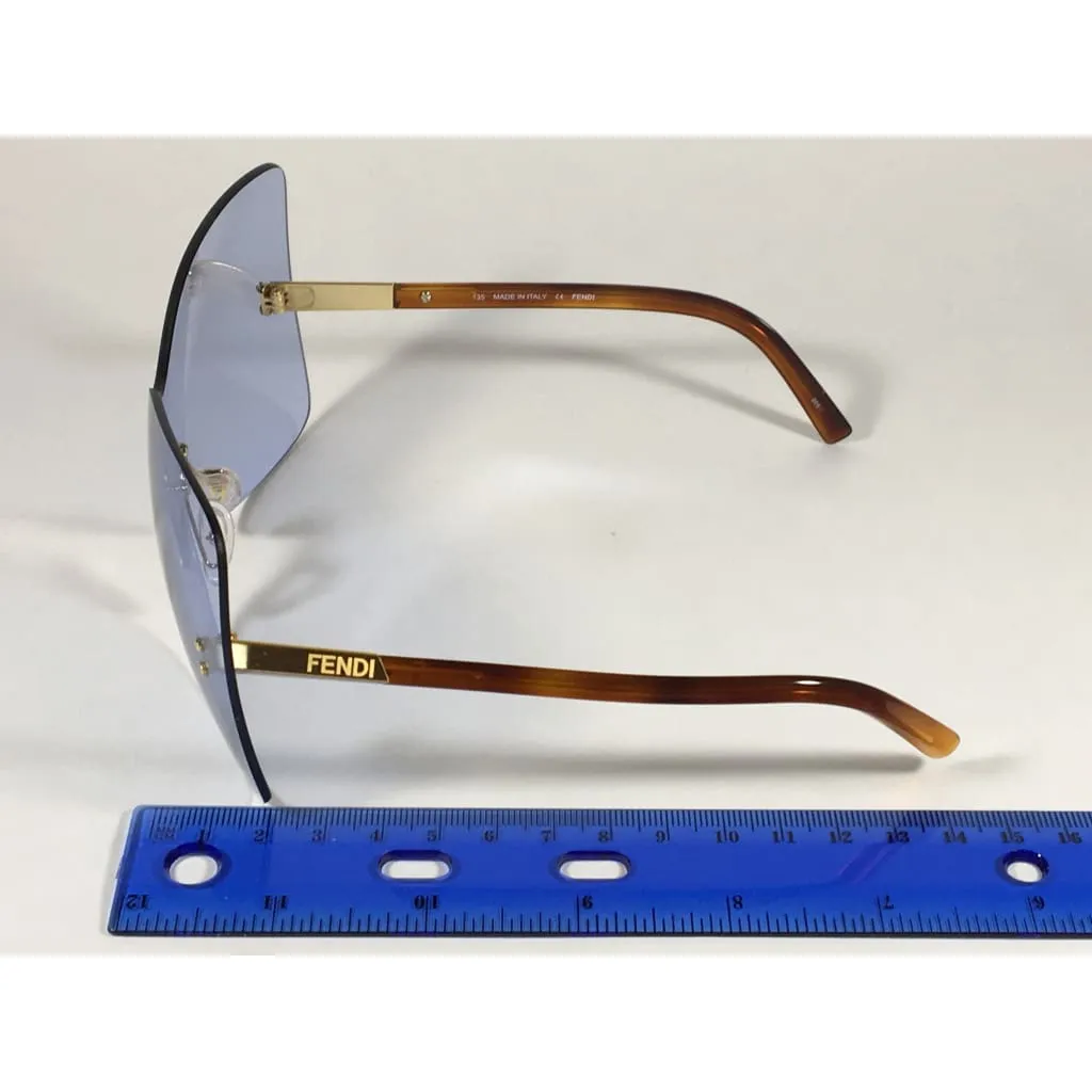 Fendi Runway Sunglasses Oversized Shield Butterfly Blue Lens Havana Frame FS5273 424