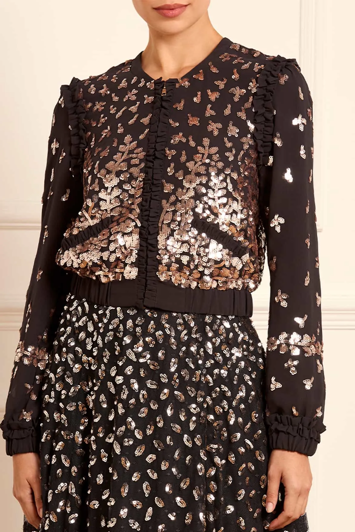 Fern Georgette Bomber Jacket