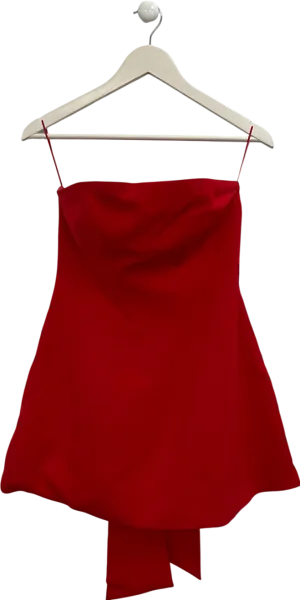 Finesse Red Mckay Bow Straless Mini Dress UK M