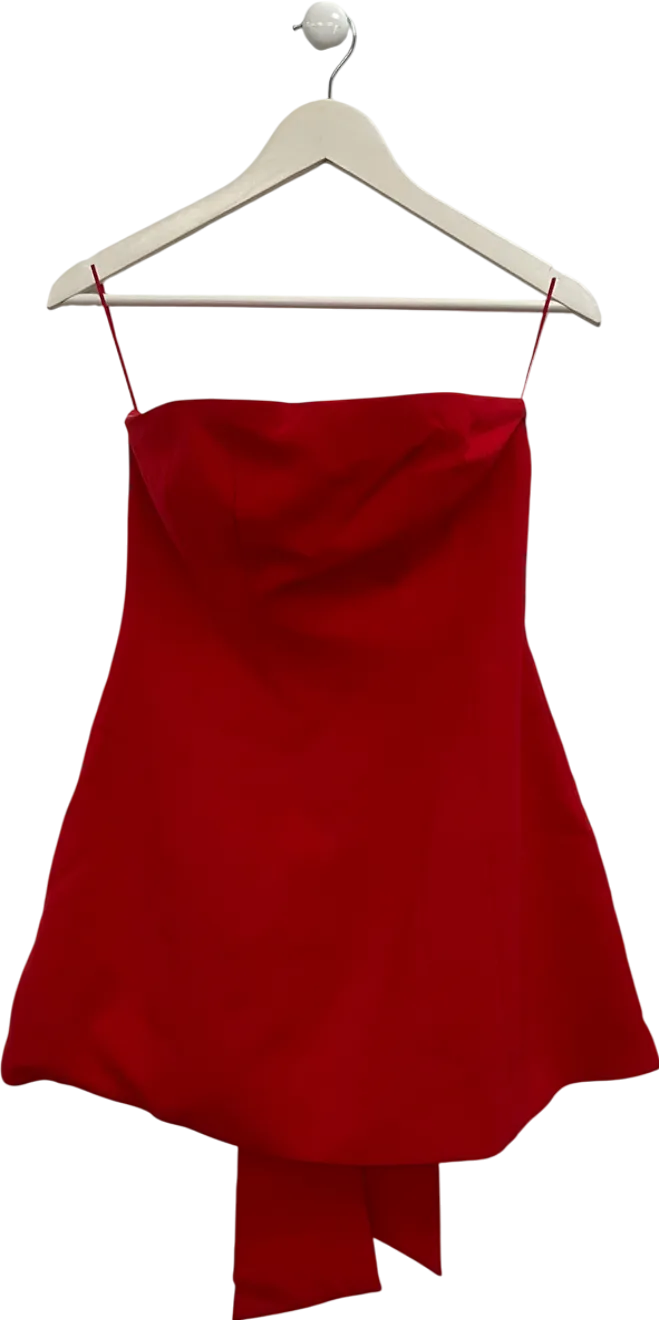 Finesse Red Mckay Bow Straless Mini Dress UK M