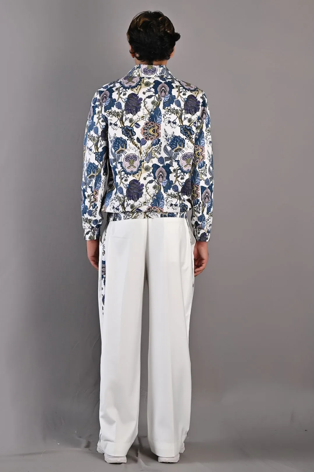 Fionn - Multi Blue Printed Bomber Jacket with Pant Set