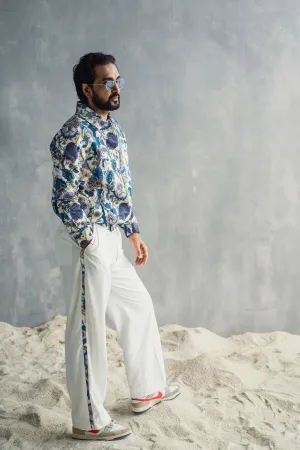 Fionn - Multi Blue Printed Bomber Jacket with Pant Set