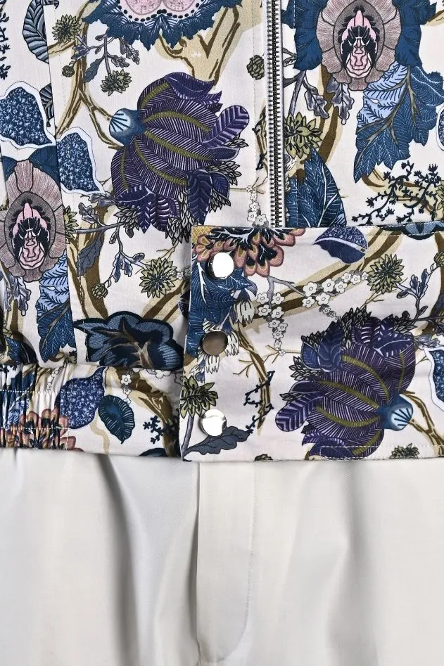 Fionn - Multi Blue Printed Bomber Jacket with Pant Set