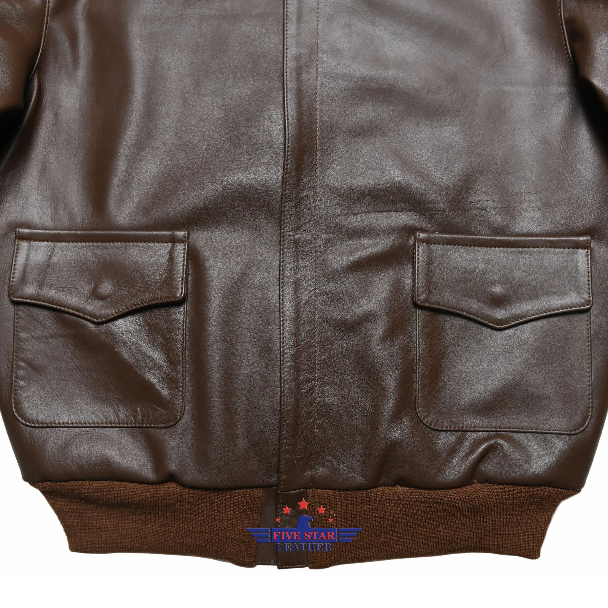 Fivestar Leather Type A2 Cable Rain Coat Co. Contract 23382 Horse Hide Mid Brown Jacket